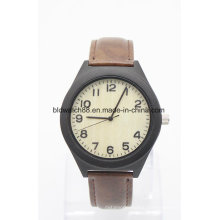 Leather Wood Wristwatches OEM Charm Wood Watches with Your Logo